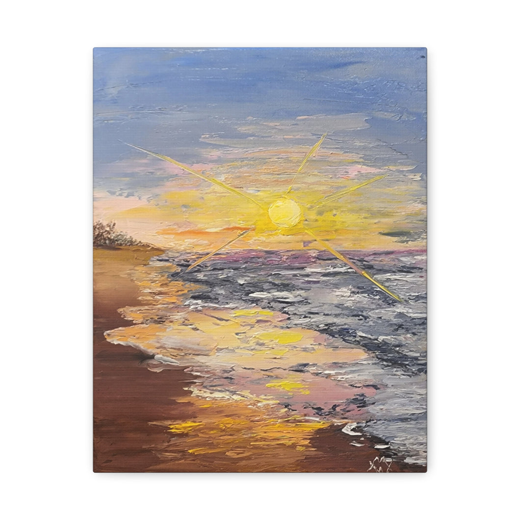 Beach Sunrise Canvas Gallery Wrap Print