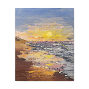 Beach Sunrise Canvas Gallery Wrap Print