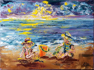 Beach Babies, Canvas print. Original available.
