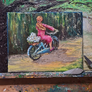 Bike Ride, Canvas print, original oil available
